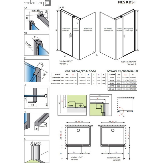 Душевое ограждение Radaway Nes KDS I + S3 120х100 см L, хром/прозрачное фото 10