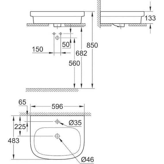 Раковина-чаша Grohe Euro Ceramic 60 см 39337000 фото 7