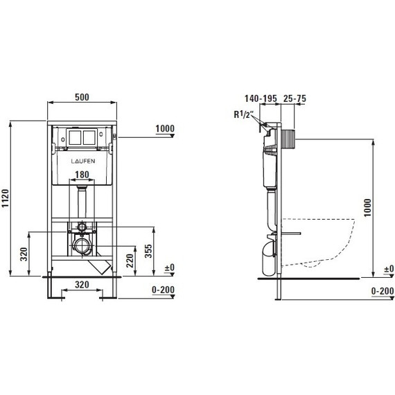 Инсталляция для подвесного унитаза Laufen Lis CW1 8.9466.0.000.000.1 - 4 Инсталляция для подвесного унитаза Laufen Lis CW1 8.9466.0.000.000.1 фото 4
