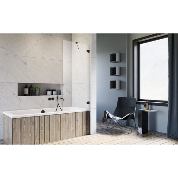 Шторка для ванны Radaway Essenza Pro Black PNJ II 80 см 10101080-54-01, черный/прозрачное фото 2
