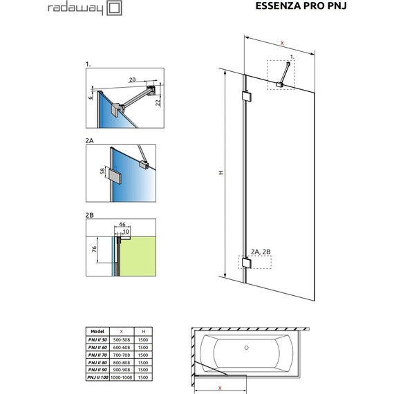 Шторка для ванны Radaway Essenza Pro PNJ II 90 см 10101090-01-01, хром/прозрачное фото 4