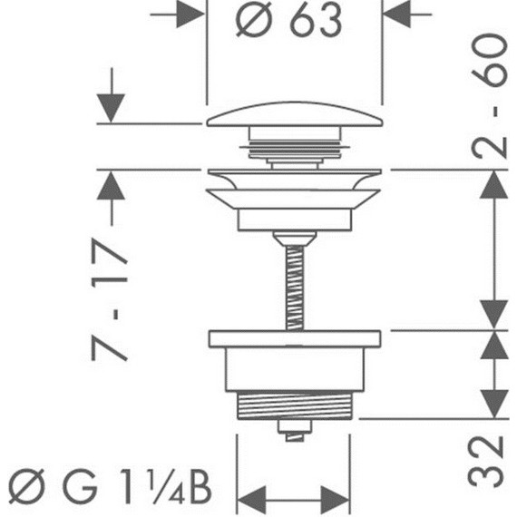 Донный клапан Hansgrohe 50100000 фото 2
