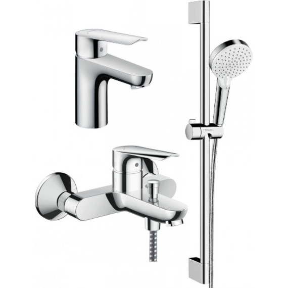 Набор смесителей 3 в 1 для ванны с коротким изливом Hansgrohe Logis E 100 (с) фото 