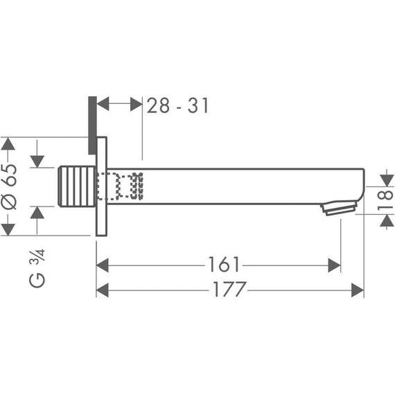 Излив для ванны Hansgrohe Metris S 14420000 - 2 Излив для ванны Hansgrohe Metris S 14420000 фото 2