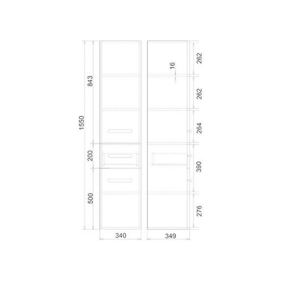 Пенал подвесной Mirsant Fuji 35 см L, белый - 5 Пенал подвесной Mirsant Fuji 35 см L, белый фото 5