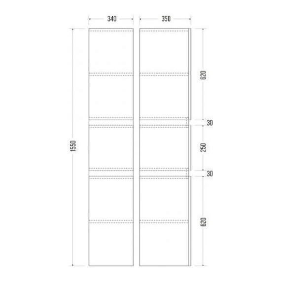Пенал подвесной Mirsant Next 340 35 см (универсальный) белый фото 4