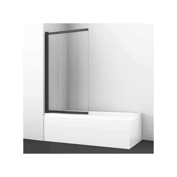 Шторка для ванны WasserKraft Dill 100 см 61S02-100, чёрный/прозрачное фото 