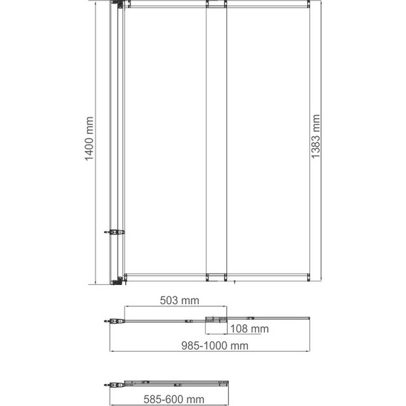 Шторка для ванны WasserKraft Dill 100 см 61S02-100, чёрный/прозрачное - 2 Шторка для ванны WasserKraft Dill 100 см 61S02-100, чёрный/прозрачное фото 2