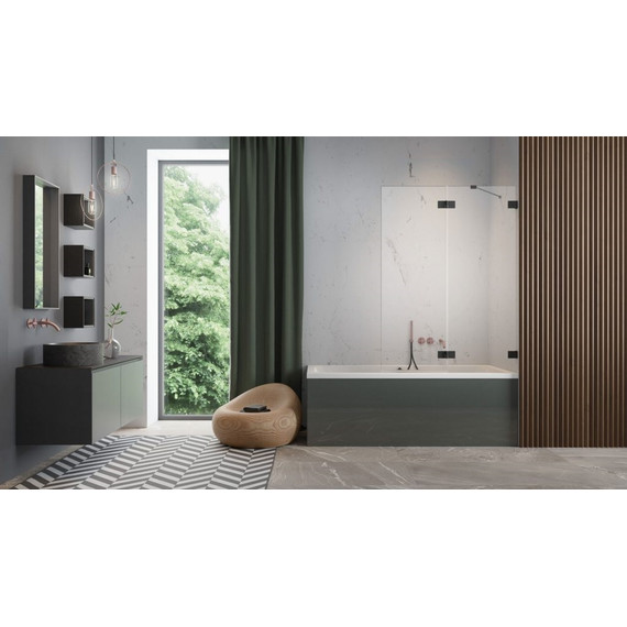 Шторка для ванны Radaway Essenza Pro Black PND II 110 см 10102110-54-01R, черный/прозрачное фото 2