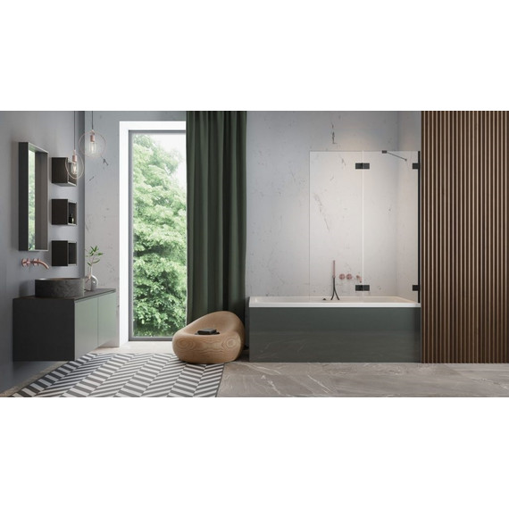 Шторка для ванны Radaway Essenza Pro Black PND II 100 см 10102100-54-01R, черный/прозрачное фото 3