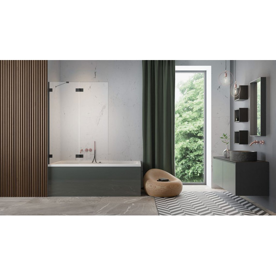 Шторка для ванны Radaway Essenza Pro Black PND II 130 см 10102130-54-01L, черный/прозрачное фото 3