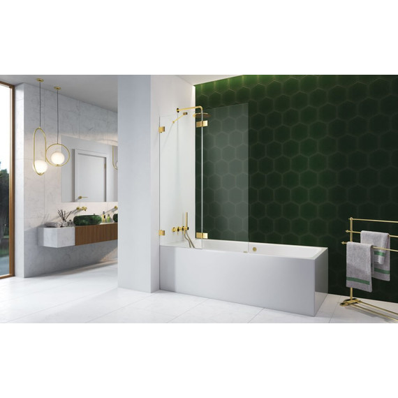 Шторка для ванны Radaway Essenza Pro Gold PND II 140 см 10102140-09-01L, золото/прозрачное фото 2