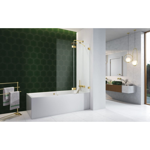 Шторка для ванны Radaway Essenza Pro Gold PND II 100 см 10102100-09-01R, золото/прозрачное фото 2