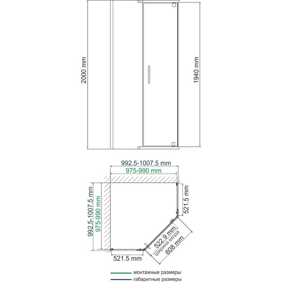 Душевое ограждение WasserKraft Leine 100х100 см 35P38, хром/прозрачное фото 5