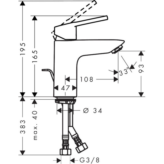 Смеситель для раковины Hansgrohe Logis Loop 100 CoolStart 71154000 фото 5