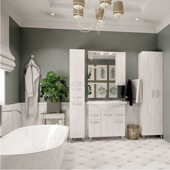 Пенал напольный Mirsant Сандра 30 см (универсальный) белый фото 3