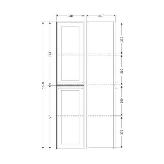 Пенал подвесной Mirsant Адель 35 см (универсальный) белый - 5 Пенал подвесной Mirsant Адель 35 см (универсальный) белый фото 5