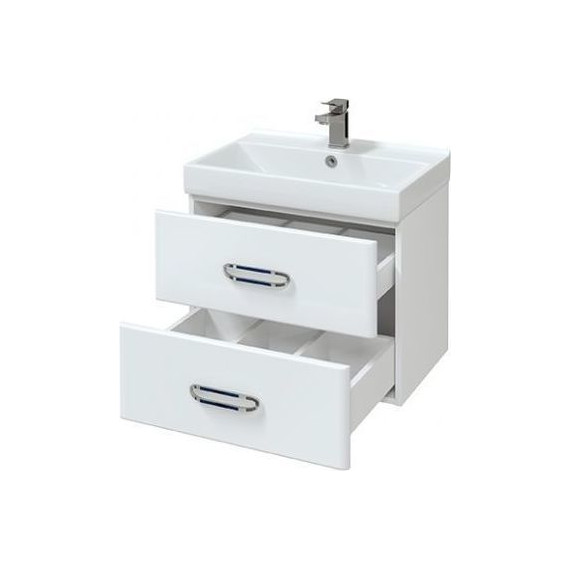 Тумба подвесная с раковиной Mirsant Fuji 60 см с доводчиком, белый - 2 Тумба подвесная с раковиной Mirsant Fuji 60 см с доводчиком, белый фото 2