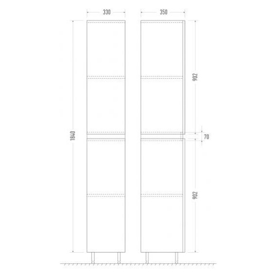 Пенал напольный Mirsant Next 340 35 см (универсальный) белый - 4 Пенал напольный Mirsant Next 340 35 см (универсальный) белый фото 4