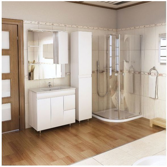 Пенал напольный Mirsant Next 340 35 см (универсальный) белый - 3 Пенал напольный Mirsant Next 340 35 см (универсальный) белый фото 3