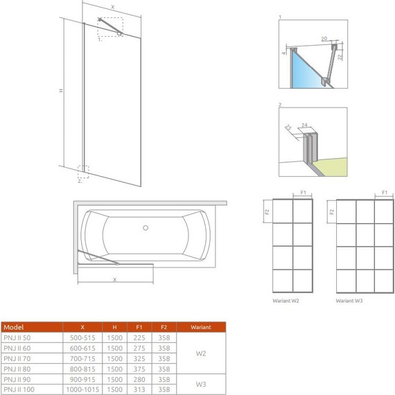 Шторка для ванны Radaway Idea Black PNJ II Frame 80 см 10001080-54-56, черный/прозрачное фото 4