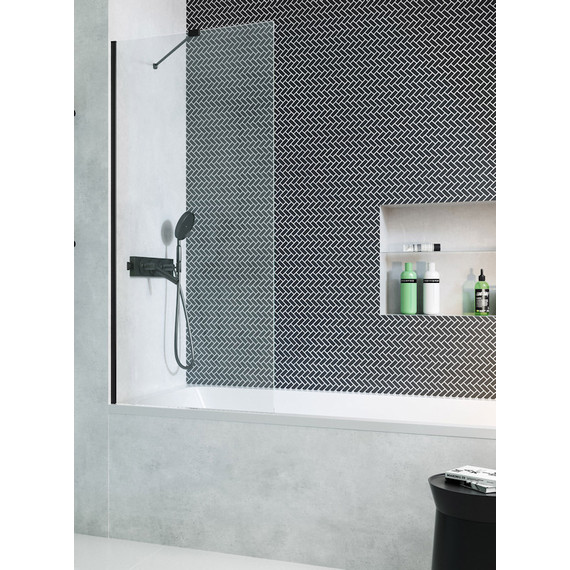 Шторка для ванны Radaway Modo New Black PNJ II 60 см 10006060-54-01 (стекло 8 мм), черный/прозрачное фото 