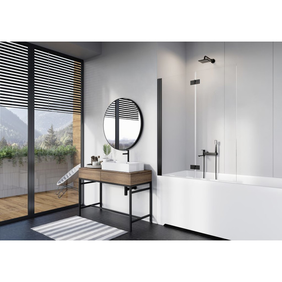 Шторка для ванны Radaway Nes 8 Black PND I 120 см 10060120-54-01L (стекло 8 мм), черный/прозрачное фото 2