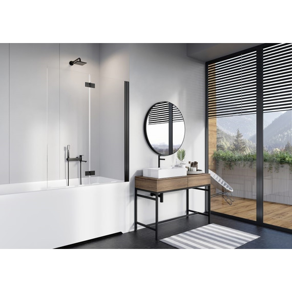 Шторка для ванны Radaway Nes 8 Black PND I 140 см 10060140-54-01R (стекло 8 мм), черный/прозрачное фото 2