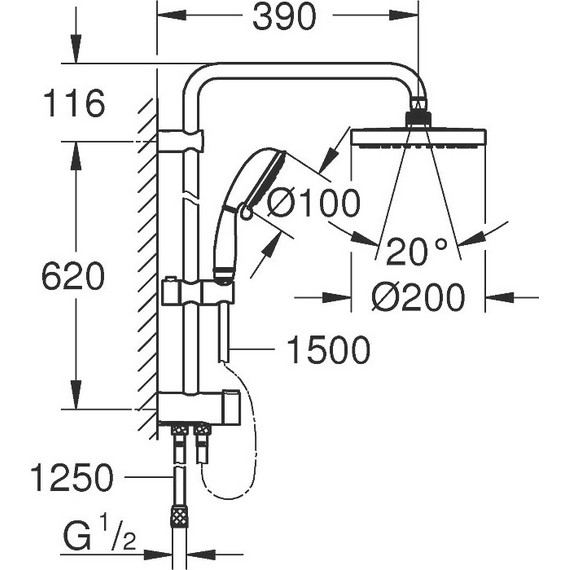 Душевая стойка Grohe New Tempesta Rustic 200 27399002 - 4 Душевая стойка Grohe New Tempesta Rustic 200 27399002 фото 4