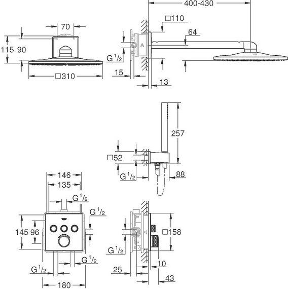 Душевая система для душа Grohe SmartControl 34712000 - 7 Душевая система для душа Grohe SmartControl 34712000 фото 7