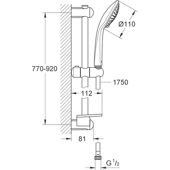 Душевой гарнитур Grohe Euphoria 110 Champagne 900 мм 27227001 фото 2