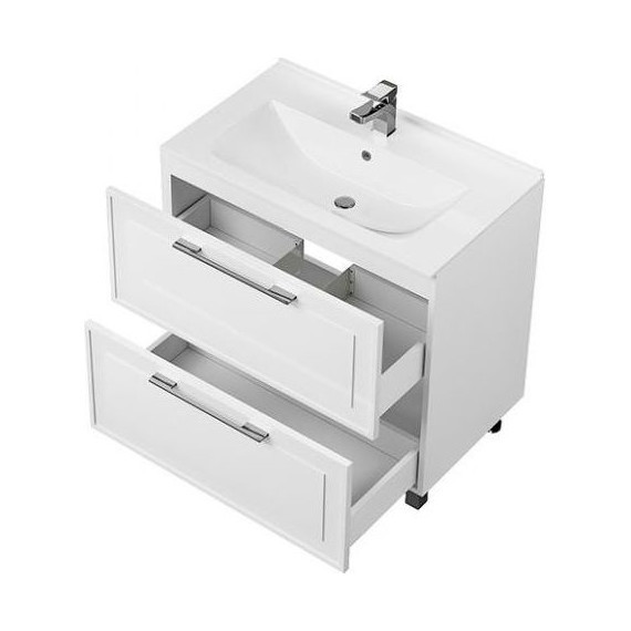 Тумба напольная с раковиной Mirsant Адель 80 см (раковина More 80) белый фото 2