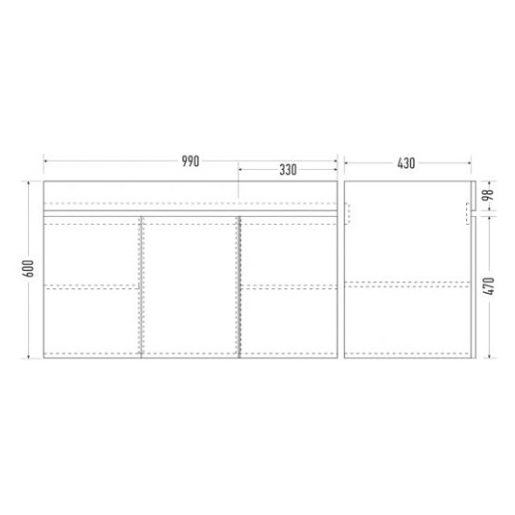 Тумба подвесная с раковиной Mirsant Next 100 см (раковина Premier 1000), белый фото 5