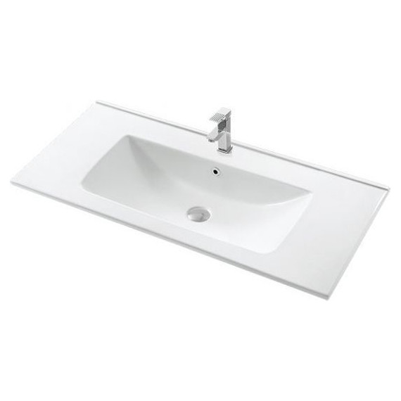 Тумба напольная с раковиной Mirsant Адель 100 см (раковина More 100) белый фото 4