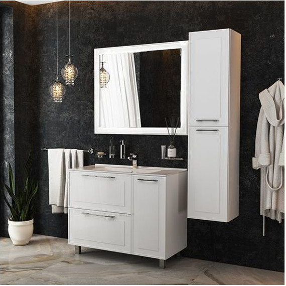 Тумба напольная с раковиной Mirsant Адель 100 см (раковина More 100) белый фото 7