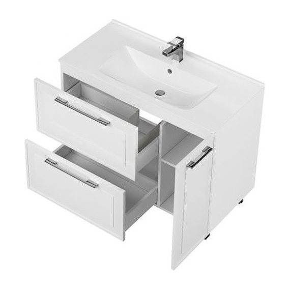 Тумба напольная с раковиной Mirsant Адель 100 см (раковина More 100) белый фото 3