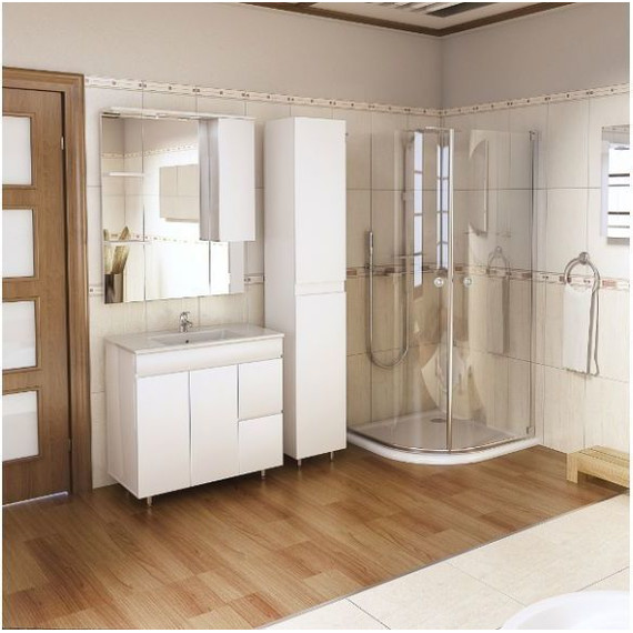 Тумба напольная с раковиной Mirsant Next 100 см (раковина Premier 1000), белый фото 4