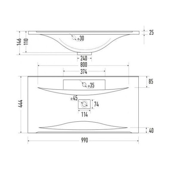 Тумба напольная с раковиной Mirsant Next 100 см (раковина Premier 1000), белый фото 6