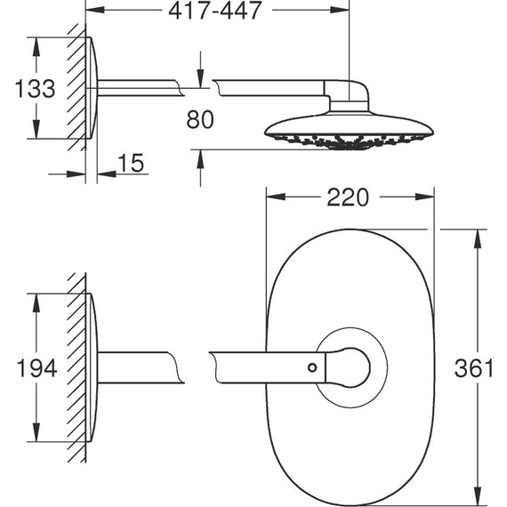 Верхний душ Grohe Rainshower DUO 360 26254000 фото 3