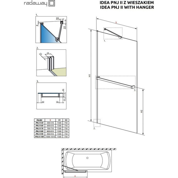 Шторка для ванны Radaway Idea PNJ II 90 см 10001090-01-01W, хром/прозрачное фото 5