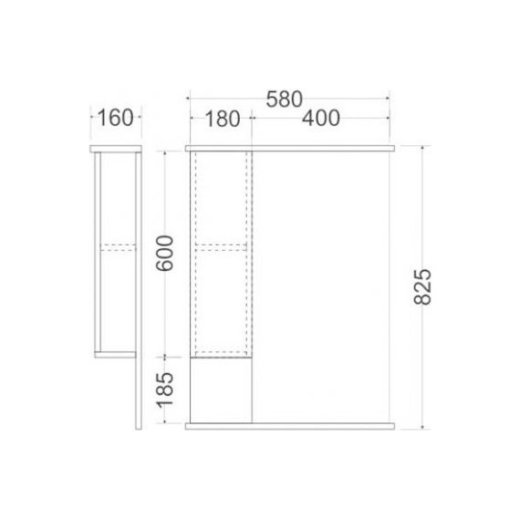 Зеркало-шкаф Mirsant Next 60 см R фото 2