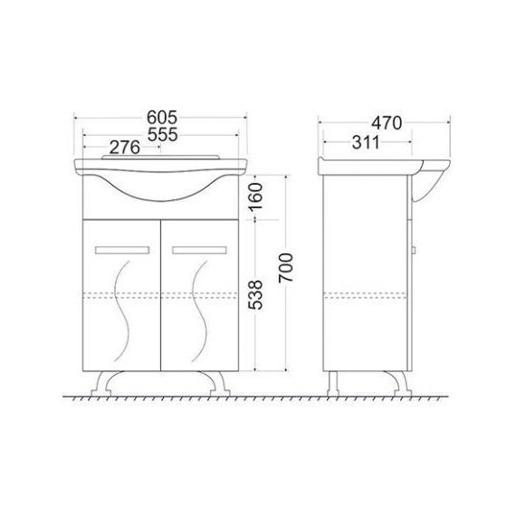Тумба напольная с раковиной Mirsant Сандра 60 см, белый фото 4