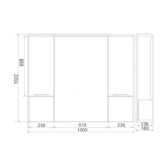 Зеркало-шкаф Mirsant Soho 100 см фото 3