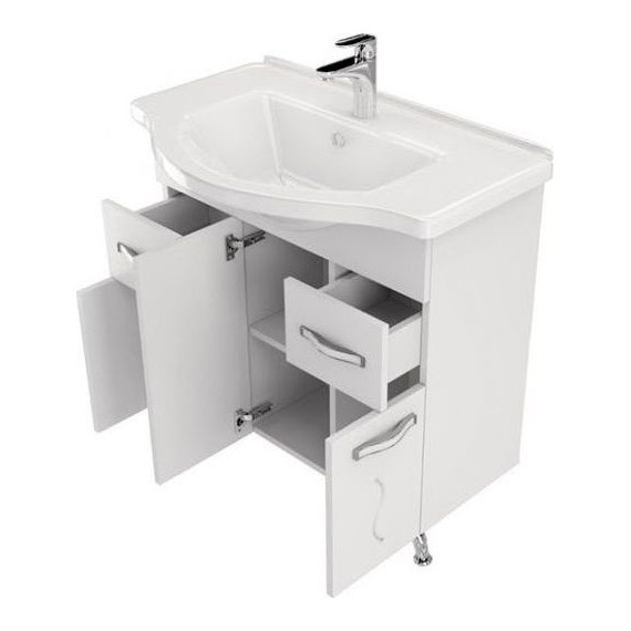 Тумба напольная с раковиной Mirsant Сандра 80 см, белый - 3 Тумба напольная с раковиной Mirsant Сандра 80 см, белый фото 3