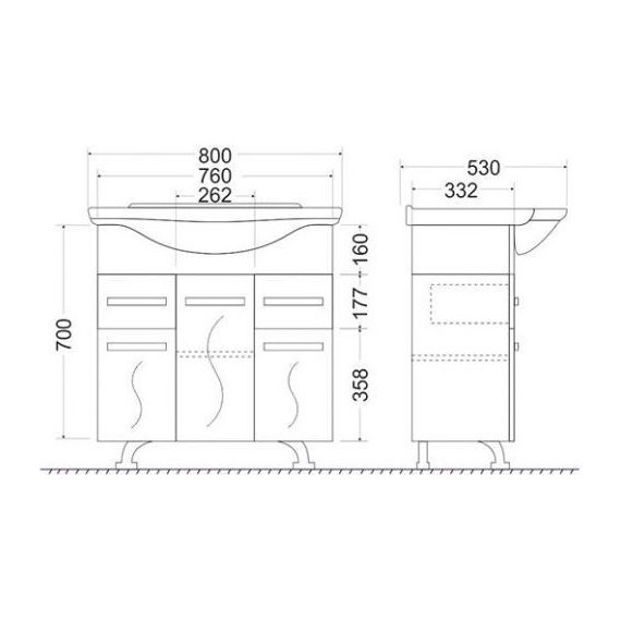 Тумба напольная с раковиной Mirsant Сандра 80 см, белый - 6 Тумба напольная с раковиной Mirsant Сандра 80 см, белый фото 6