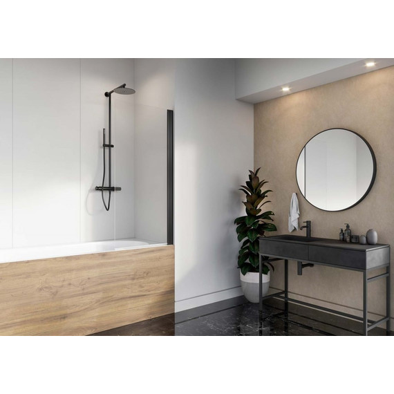 Шторка для ванны Radaway Nes 8 Black PNJ I 60 см 10061060-54-01R (стекло 8 мм), черный/прозрачное фото 2