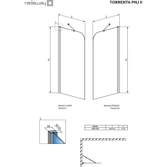 Шторка для ванны Radaway Torrenta PNJ II 80 см 201101-101NR, хром/прозрачное фото 5