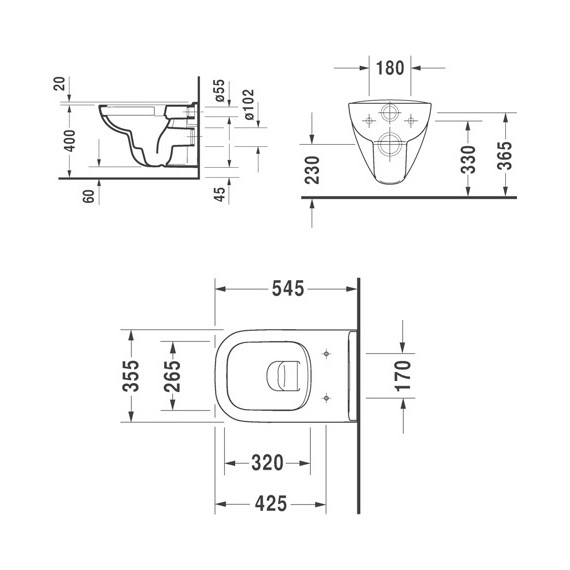 Унитаз подвесной Duravit D-Code Rimless 45700900A1 с крышкой микролифт фото 6