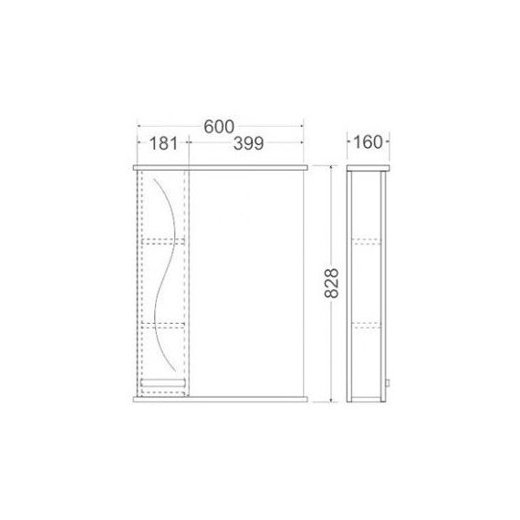 Зеркало-шкаф Mirsant Сандра 60/2 60 см R - 2 Зеркало-шкаф Mirsant Сандра 60/2 60 см R фото 2
