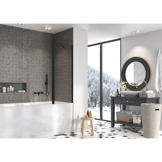 Шторка для ванны Radaway Nes Black PND II 140 см 10009140-54-01R, черный/прозрачное фото 2